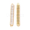 Brass Clear Cubic Zirconia Links Connectors ZIRC-G170-24G-2
