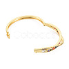 Cubic Zirconia Criss Cross Hinged Bangle BJEW-S141-022-4