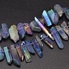 Electroplated Natural Quartz Crystal Beads Strands G-A142-03D-1