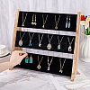 2-Tier Wood & Velvet Jewelry Set Display Stands ODIS-WH0329-79-3