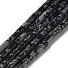 Synthetic Snowflake Obsidian Beads Strands G-D077-B02-1