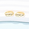 Fireworks 925 Sterling Silver Micro Pave Clear Cubic Zirconia Hoop Earrings EJEW-K317-02G-3