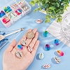 64Pcs 8 Styles Spray Paint & Printed Cowrie Shell Beads SHEL-NB0001-56-3