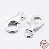 Anti-Tarnish Rhodium Plated 925 Sterling Silver Lobster Claw Clasps X-STER-K167-074D-P-1