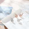 2 Pairs 2 Colors Clear Cubic Zirconia Rose Flower Leverback Earrings EJEW-AN0002-85-7
