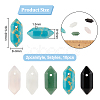 10pcs 5 style Gemstone Double Terminal Pointed Pendants G-OC0004-18-2