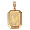 1Pc Stainless Steel Rectangle with Letter Pendants NJEW-TA0001-22U-1