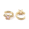 Brass Micro Pave Cubic Zirconia Cuff Earrings X-EJEW-K086-02G-07-2