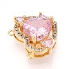 Brass Micro Pave Cubic Zirconia Charms KK-N261-05G-2