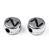 Plated Acrylic Horizontal Hole Letter Beads PACR-Q099-M03-S-4