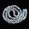 Electroplate Transparent Glass Beads Strands EGLA-N002-18A-B01-4