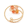 Flower Natural Carnelian Adjustable Rings RJEW-TA00126-01-4