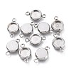 Non-Tarnish 304 Stainless Steel Cabochon Connector Settings STAS-I161-03B-P-1