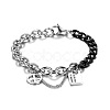 Two Tone Peace Symbol & Quote Charm Bracelets FS-WGFBFF4-02-1