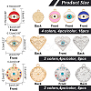 32Pcs 8 Style Rack Plating Alloy Enamel Pendants FIND-FH0005-06-2