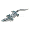 Alloy Rhinestones Alligator Brooches JEWB-S022-07C-2