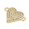 Brass Micro Pave Clear Cubic Zirconia Connector Charms CU-CBA3C32-17G-2