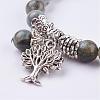 Natural Labradorite Stretch Bracelets BJEW-F262-A10-2