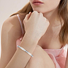 6Pcs C-Shaped 201 Stainless Steel Grooved Cuff Bangles STAS-BBC0008-40-7