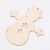 Undyed Wooden Pendants WOOD-K005-14-2