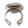 Non-Tarnish 304 Stainless Steel Open Cuff Findings STAS-R123-02D-P-3