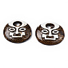 Vintage Glazed Tribal Face Porcelain Big Pendants PORC-T006-31-2