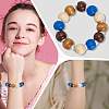 80Pcs 4 Colors Spray Painted Wood Beads WOOD-PA0001-07-4
