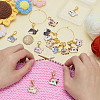 14Pcs 7 Styles Cat Alloy Enamel Pendant Locking Stitch Markers HJEW-HY00107-3