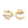 Brass Micro Pave Cubic Zirconia Cuff Earrings EJEW-K086-02G-01-2
