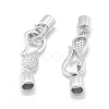 Rhodium Plated 925 Sterling Silver Fold Over Clasps STER-L055-069P-3