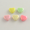 AB Color Plated Heart Acrylic Beads X-SACR-Q106-07-1