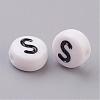 Acrylic Horizontal Hole Letter Beads X-PL37C9070-S-2