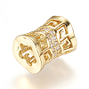 Brass Micro Pave Cubic Zirconia Beads ZIRC-J018-29-3