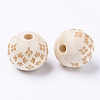 Unfinished Natural Wood European Beads WOOD-S057-023B-2