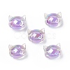 UV Plating Rainbow Iridescent Acrylic Beads OACR-H015-05-2
