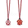 Braided Waxed Cotton Thread Cords Macrame Pouch Necklace Making AJEW-SW00022-05-2