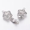 Filigree Star Brass Box Clasps KK-F0182-P-NF-2