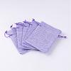 Polyester Imitation Burlap Packing Pouches Drawstring Bags ABAG-R005-9x12-03-2
