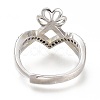 Adjustable Brass Finger Cup Peg Ring Settings ZIRC-I049-03-4