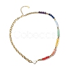 Natural Mixed Gemstone Beaded Necklace with Enamel Heart NJEW-JN04085-1