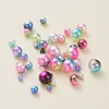 Rainbow Acrylic Imitation Pearl Beads OACR-YW0001-05-7
