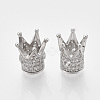 Rack Plating Brass Cubic Zirconia Beads ZIRC-S034-02P-3