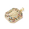 Brass Cubic Zirconia Pendants KK-Z050-32G-02-2