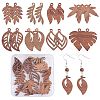 16Pcs 8 Style Autumn Theme Natural Walnut Wood Pendants WOOD-SZ0001-29-1