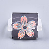 Transparent Resin Cuff Rings RJEW-T017-03B-2