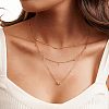 925 Sterling Silver 3 Layer Necklaces NJEW-L116-08G-3