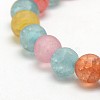 Frosted Synthetic Crackle Quartz Round Beads Strands G-L155-6mm-04-2