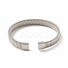 Non-Tarnish 304 Stainless Steel Flat Snake Chains Shape Open Cuff Bangle for Women BJEW-C0033-05P-3