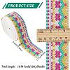 10M Ethnic Style Embroidery Polyester Flower Ribbons OCOR-WH0077-74B-2