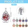 10Pcs 5 Styles Natural Green Aventurine & Rose Quartz & Lapis Lazuli & Amethyst & Carnelian Pendants PALLOY-GO00028-2